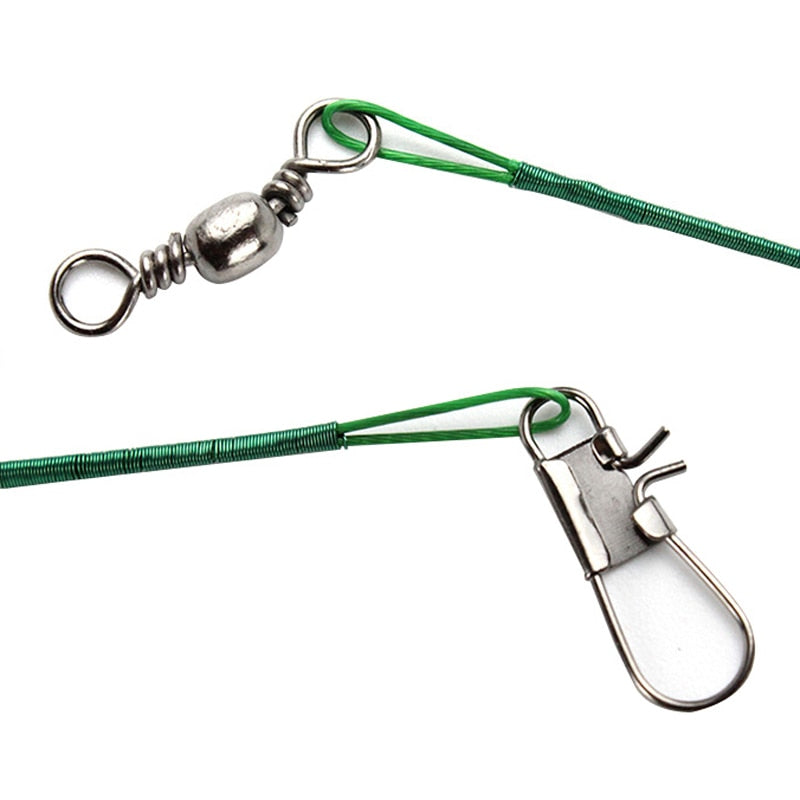 Steel Wire Leader With Swivel Fishing Leadcore Leash in 3 colours – Campishe