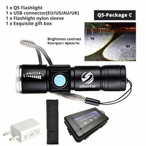 USB Powerful Portable Led Flashlight